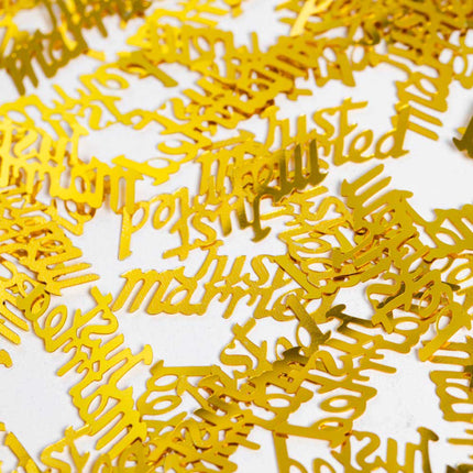 WeFiesta Tafel Confetti Just Married Goud – 14 gram