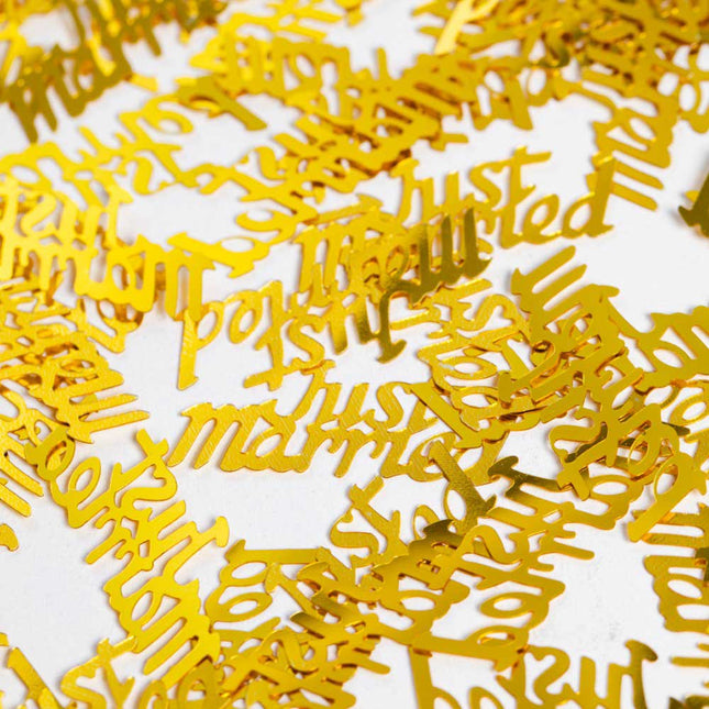 WeFiesta Tafel Confetti Just Married Goud – 14 gram