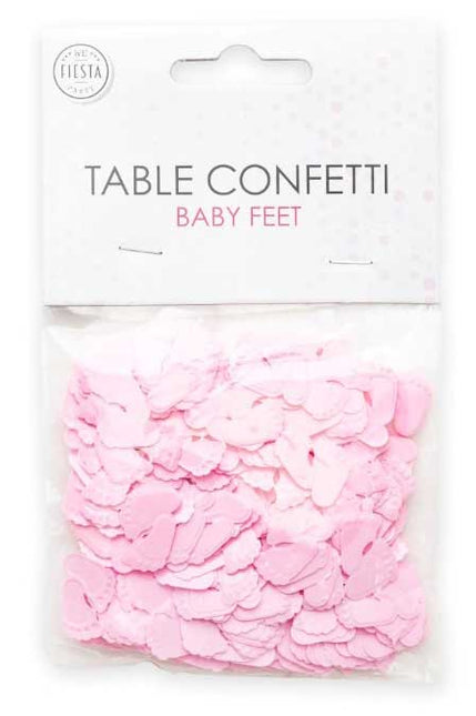 WeFiesta Tafel Confetti Roze Baby Voetjes - 14 gram