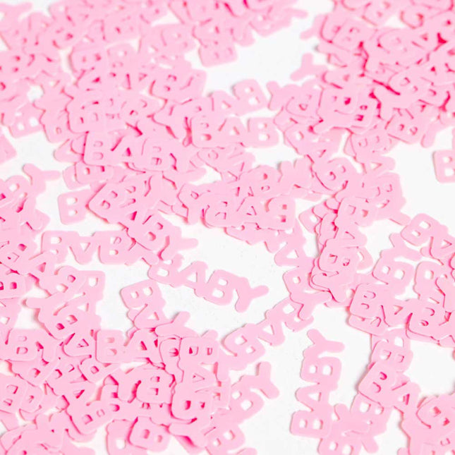 WeFiesta Tafel Confetti Roze tekst Baby - 14 gram