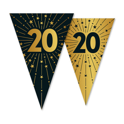 WeFiesta Vlaggenlijn 20 Goud Zwart 10 meter