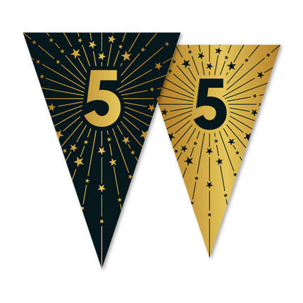 WeFiesta Vlaggenlijn 5 Goud Zwart 10 meter