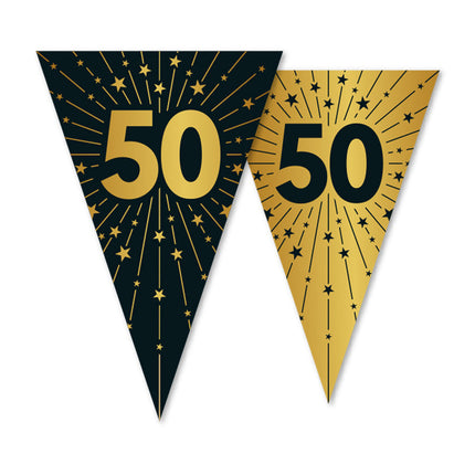WeFiesta Vlaggenlijn 50 Goud Zwart 10 meter