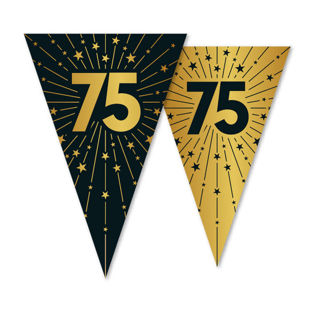 WeFiesta Vlaggenlijn 75 Goud Zwart 10 meter