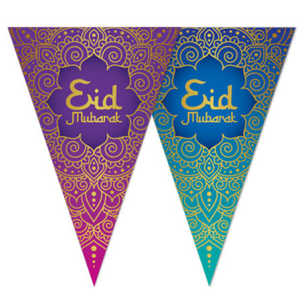 WeFiesta Vlaggenlijn Papier Ramadan Eid Mubarak 6 meter