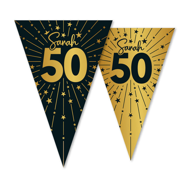 WeFiesta Vlaggenlijn Sarah Goud Zwart 10 meter