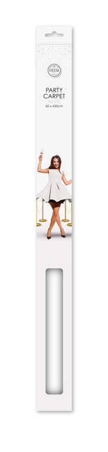 WeFiesta Witte Loper met Plakstrip 450 x 60 cm | Witte Feestloper