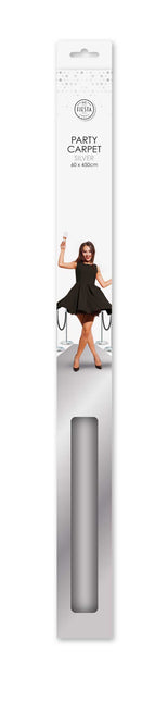 WeFiesta Zilveren Loper met Plakstrip 450 x 60 cm | Zilveren Feestloper