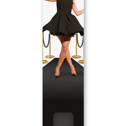 WeFiesta Zwarte Loper met Plakstrip 450 x 60 cm | Zwarte Feestloper