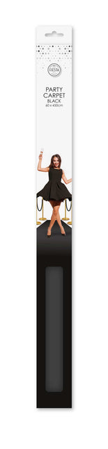 WeFiesta Zwarte Loper met Plakstrip 450 x 60 cm | Zwarte Feestloper