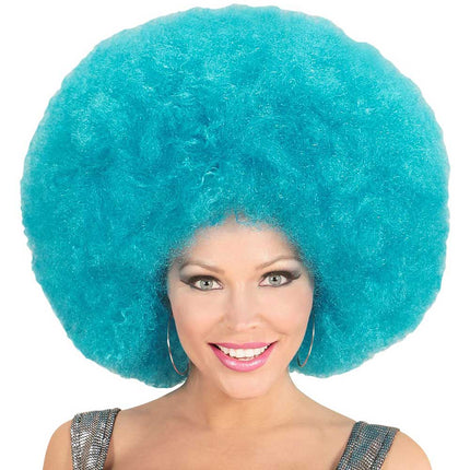 Widmann Milano Party Fashion Afro Pruik Blauw