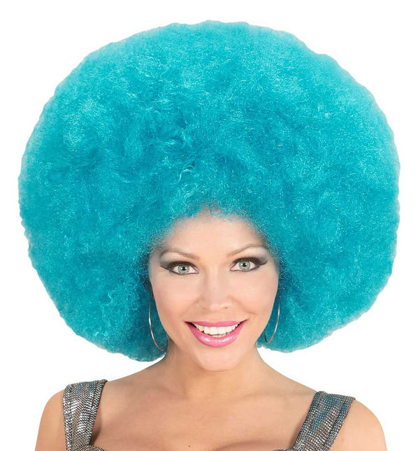 Widmann Milano Party Fashion Afro Pruik Blauw