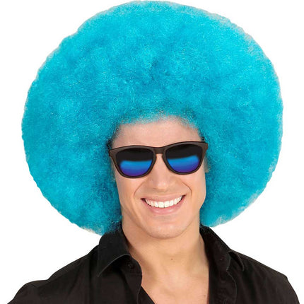 Widmann Milano Party Fashion Afro Pruik Blauw