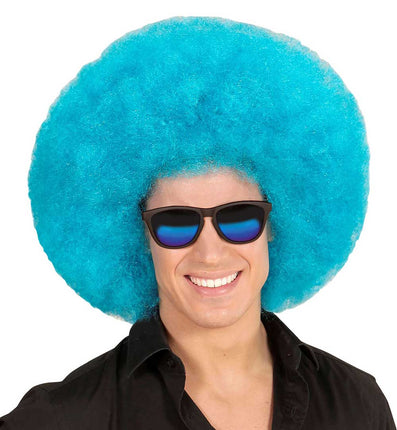 Widmann Milano Party Fashion Afro Pruik Blauw