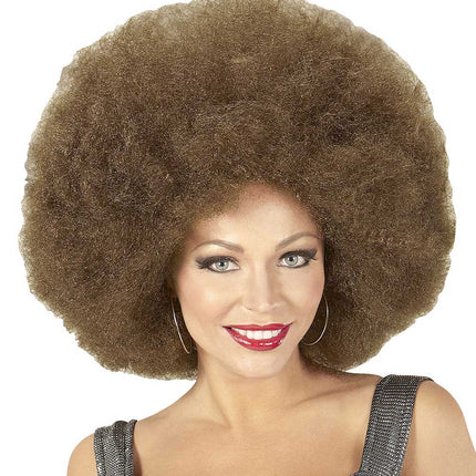 Widmann Milano Party Fashion Afro Pruik Bruin