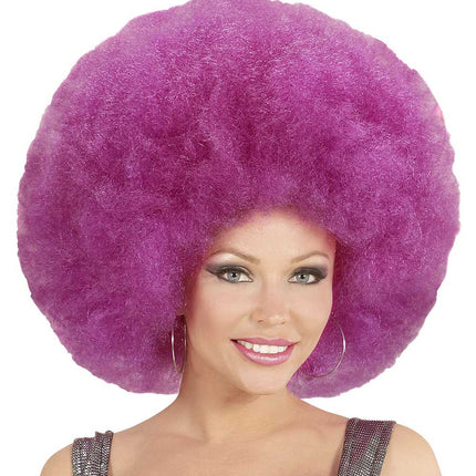 Widmann Milano Party Fashion Afro Pruik Paars