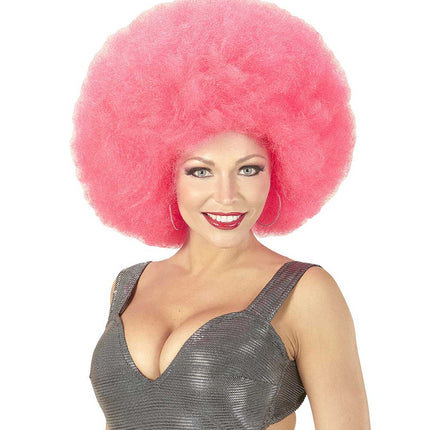 Widmann Milano Party Fashion Afro Pruik Roze