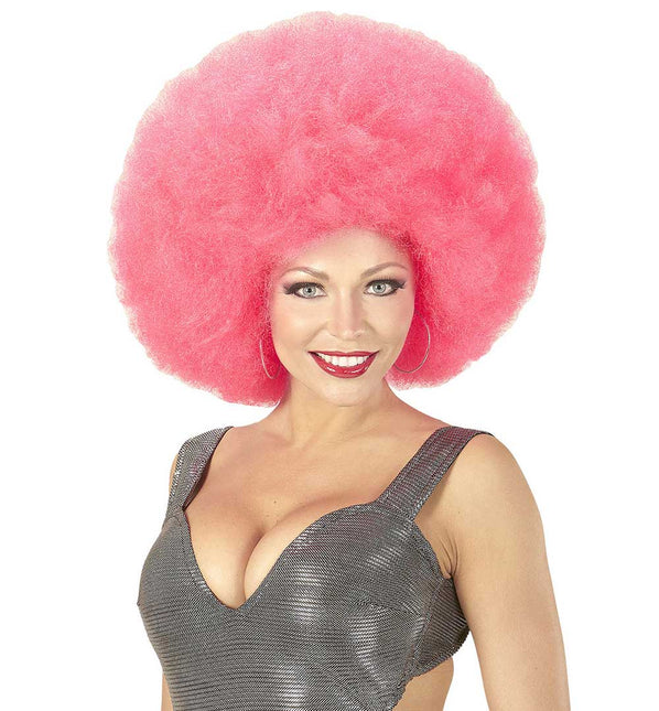 Widmann Milano Party Fashion Afro Pruik Roze