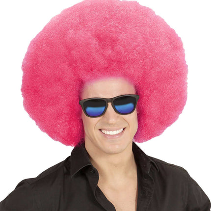 Widmann Milano Party Fashion Afro Pruik Roze