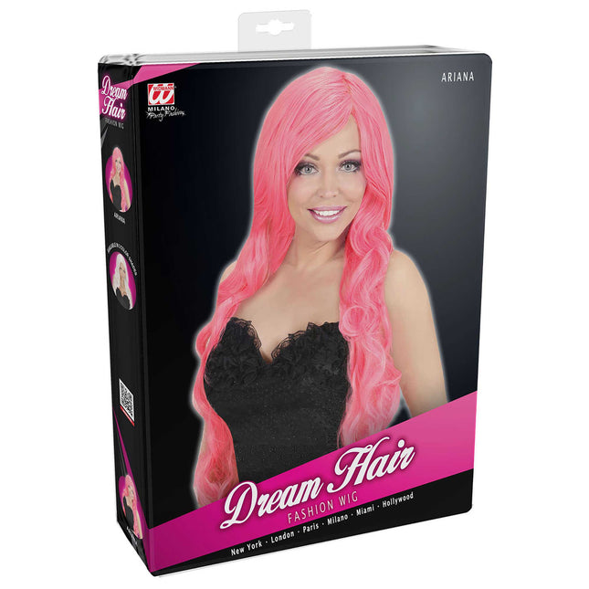 Widmann Milano Party Fashion Dream Hair Ariana Pruik Roze Spiraal Krullen