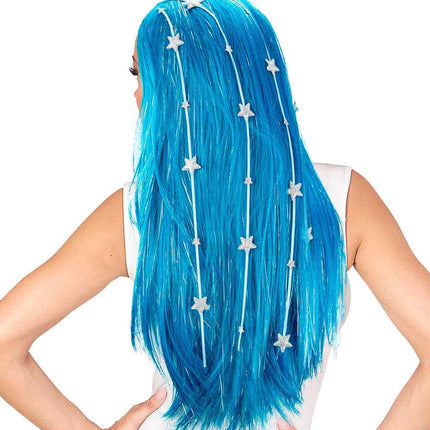 Widmann Milano Party Fashion Dream Hair Billie Pruik Blauw Sterren