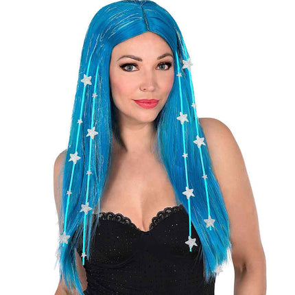 Widmann Milano Party Fashion Dream Hair Billie Pruik Blauw Sterren