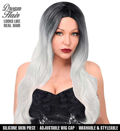 Widmann Milano Party Fashion Dream Hair Malika  Cosplay Zwart Grijs Wit