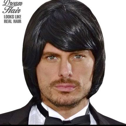 Widmann Milano Party Fashion Dream Hair Pruik Adam Zwart