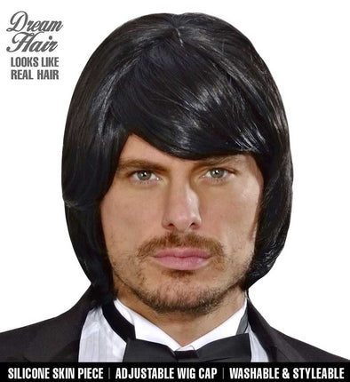 Widmann Milano Party Fashion Dream Hair Pruik Adam Zwart