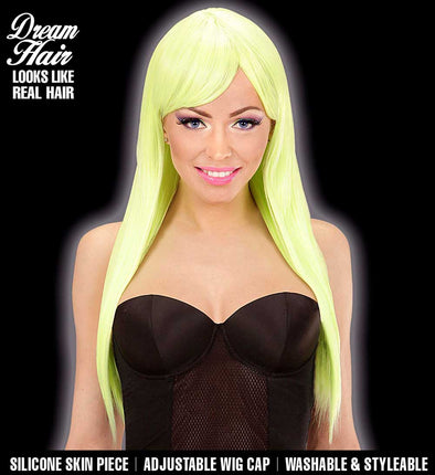 Widmann Milano Party Fashion Dream Hair Pruik Fashion Neon Geel