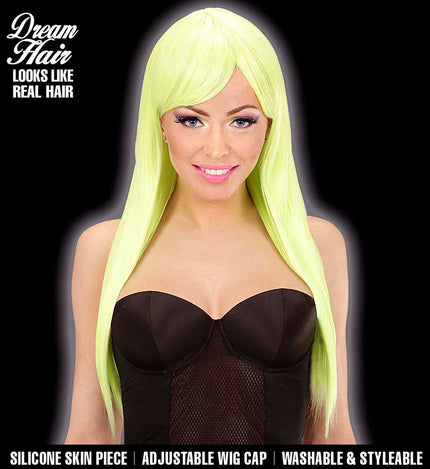 Widmann Milano Party Fashion Dream Hair Pruik Fashion Neon Geel