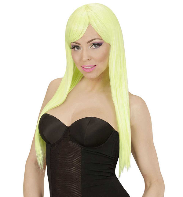Widmann Milano Party Fashion Dream Hair Pruik Fashion Neon Geel