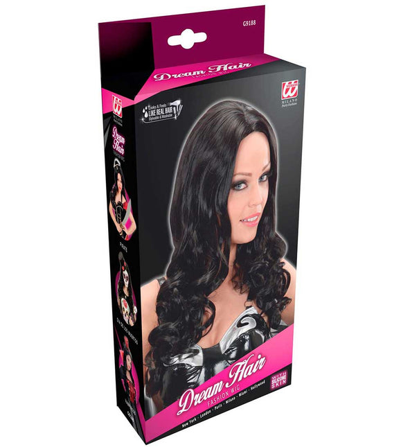 Widmann Milano Party Fashion Dream Hair Pruik Gisele Zwart
