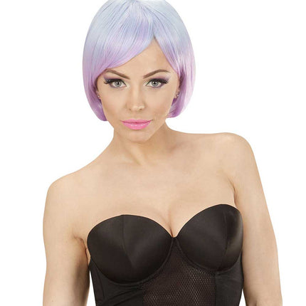 Widmann Milano Party Fashion Dream Hair Pruik Melange Blauw Paars