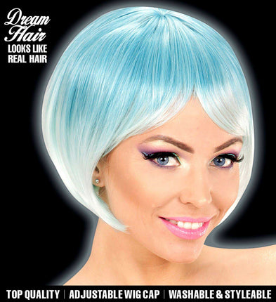 Widmann Milano Party Fashion Dream Hair Pruik Melange Blauw Turquiose
