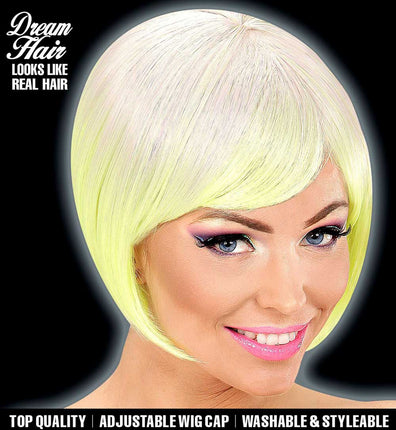 Widmann Milano Party Fashion Dream Hair Pruik Melange Neon Geel