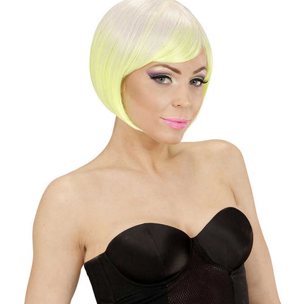 Widmann Milano Party Fashion Dream Hair Pruik Melange Neon Geel