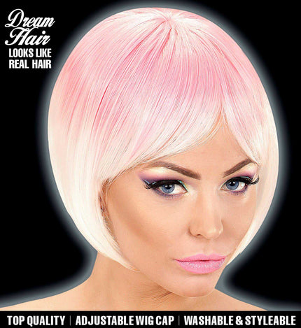 Widmann Milano Party Fashion Dream Hair Pruik Melange Roze Wit