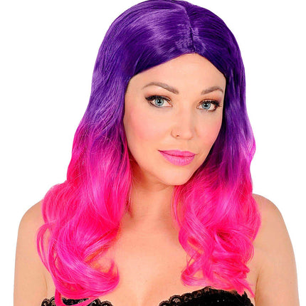 Widmann Milano Party Fashion Dream Hair Pruik Paars Roze