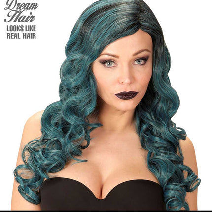 Widmann Milano Party Fashion Dream Hair Pruik Rihanna Zwart Aqua