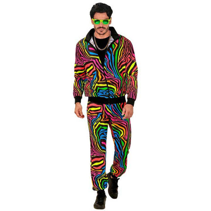 Widmann Milano Party Fashion Fout Trainingspak Neon Regenboog Unisex