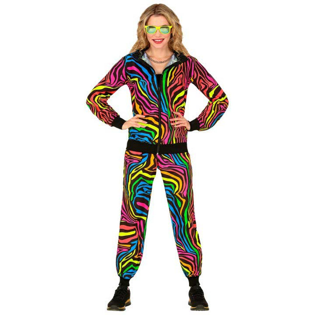 Widmann Milano Party Fashion Fout Trainingspak Neon Regenboog Unisex