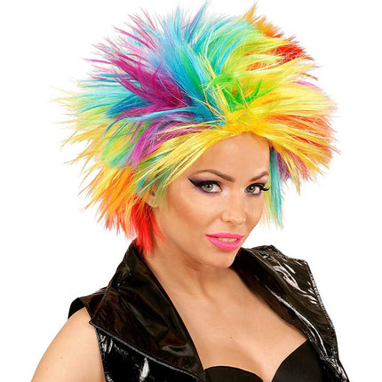 Widmann Milano Party Fashion Punk Rainbow Pruik