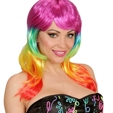 Widmann Milano Party Fashion Rainbow Fashion Pruik
