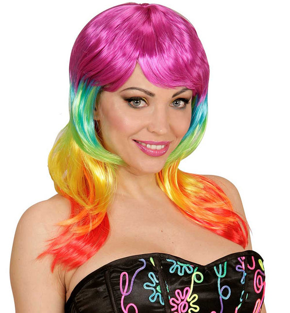 Widmann Milano Party Fashion Rainbow Fashion Pruik