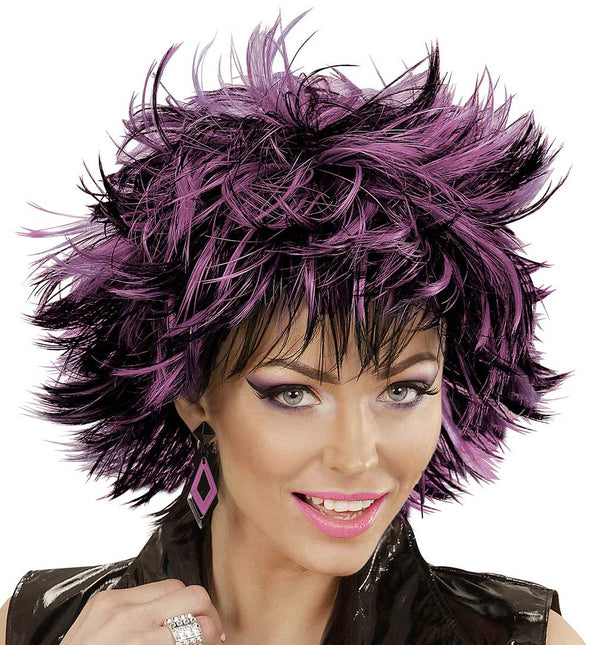 Widmann Milano Party Fashion Steamy Pruik Zwart Paars