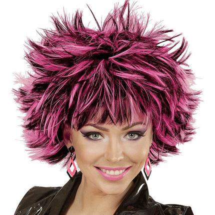 Widmann Milano Party Fashion Steamy Pruik Zwart Roze