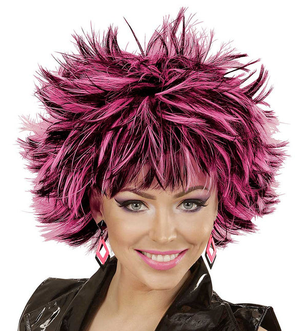 Widmann Milano Party Fashion Steamy Pruik Zwart Roze