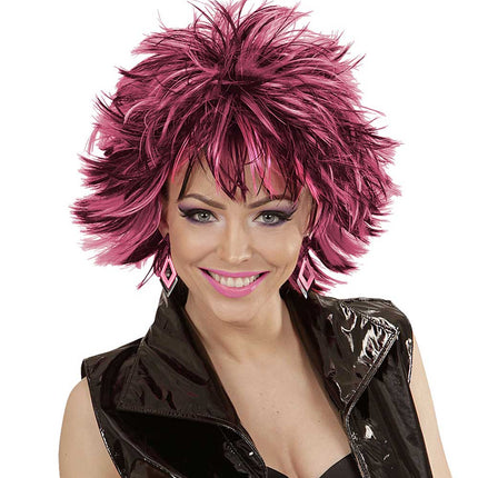 Widmann Milano Party Fashion Steamy Pruik Zwart Roze