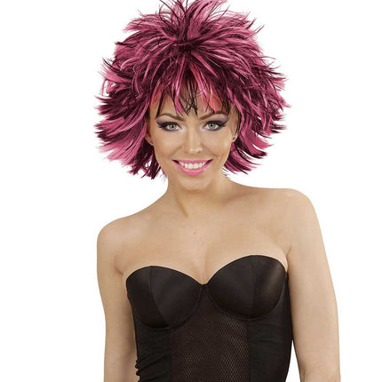 Widmann Milano Party Fashion Steamy Pruik Zwart Roze